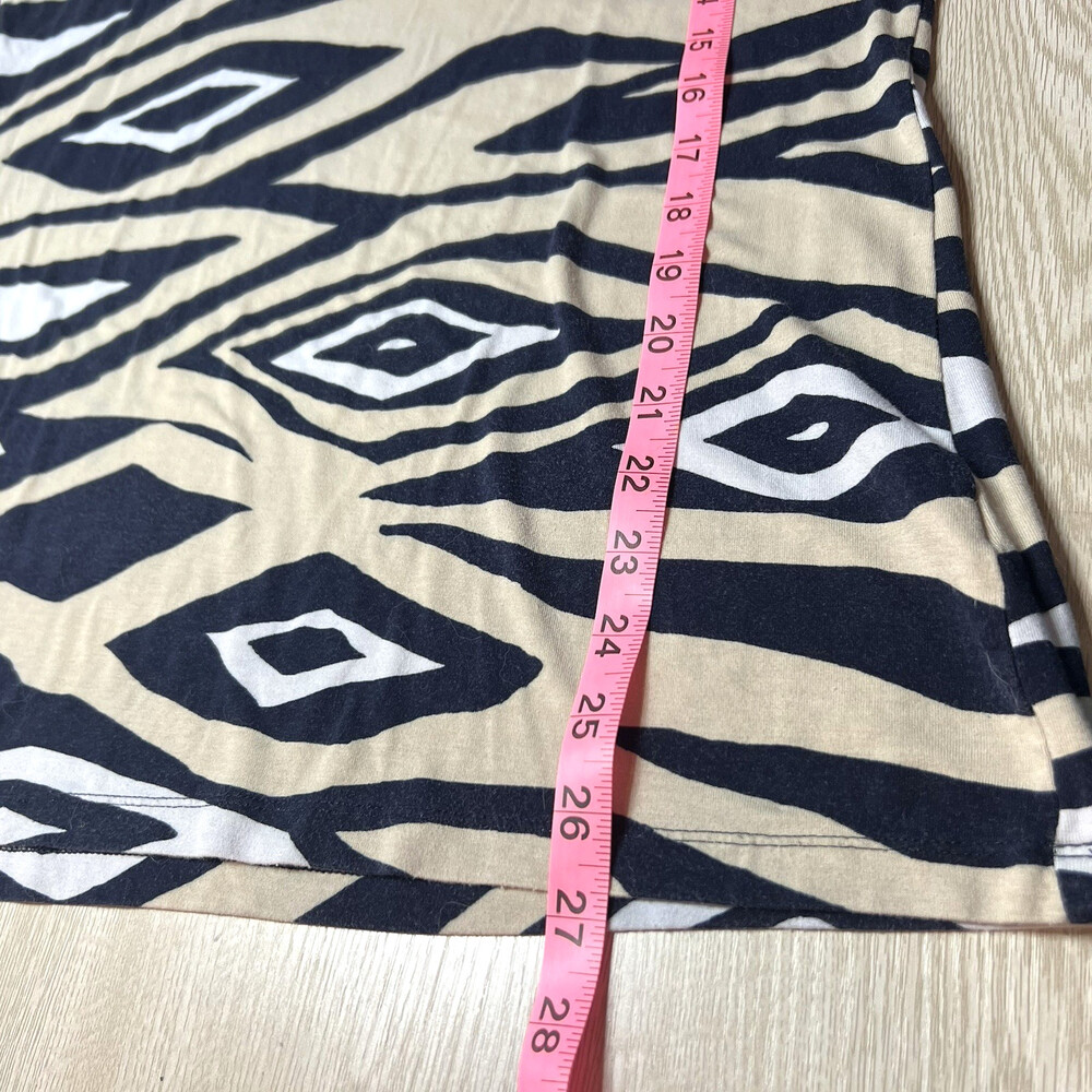 Banana Republic - Women's L Top Stretch Short Sleeve Diamond Ikat Print - Picture 14 of 15